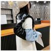 Women's Pleated Cloud PU Leather Shoulder Bag  Solid Color Shoulder Bags  French  Leisure Armpit Bag