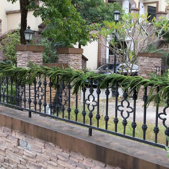 Рождественская гирлянда из норфолкской сосны с эффектом реального прикосновения, зимняя искусственная зеленая гирлянда для каминной полки, камина, стола, лестницы, для внутреннего и наружного декора