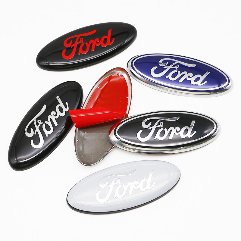 11.5cm Car Front Grille Logo Trunk Accessorie Hood Sticker For Ford Focus Fiesta mk6 mk7 Mondeo Ranger S-MAX Kuga EcoSport B-MAX