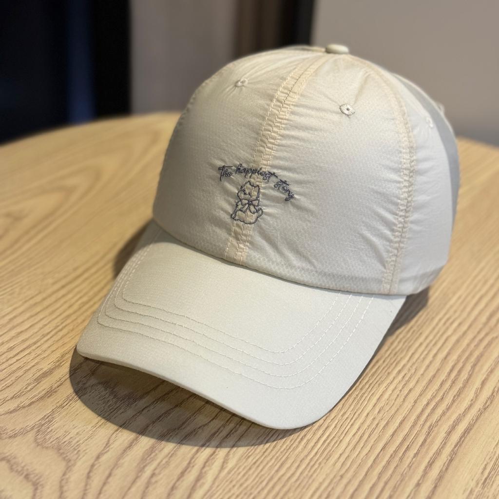 2026New letter kitten embroidered baseball cap for men and women, spring and summer thin breathable quick-dry curved brim sun protection cap