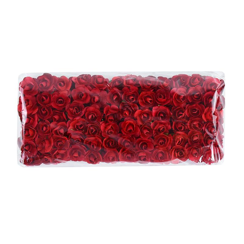 144pcs Mini 2cm Paper Rose Flower Heads Bouquet Artificial For Wedding Home Decoration Scrapbooking DIY Wreath