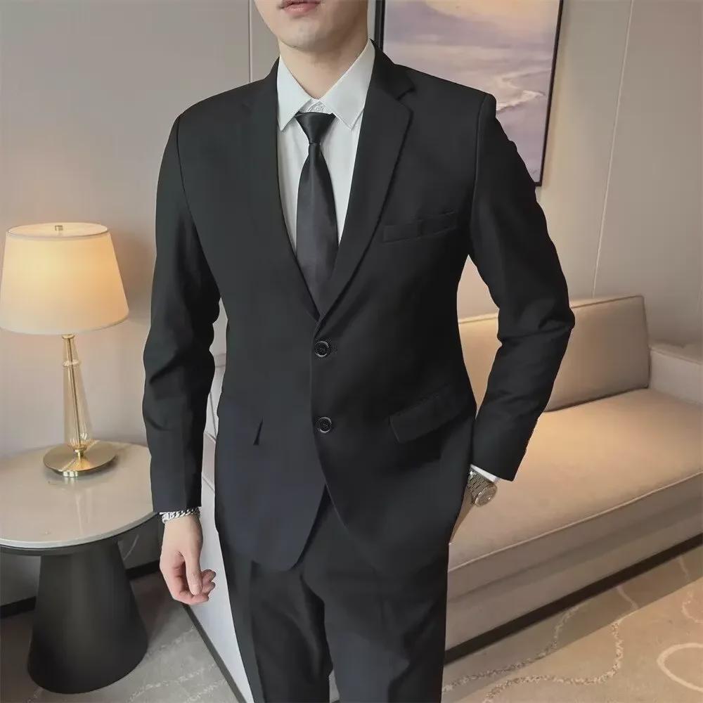 Men's Slim Fit Light Mature Jacket - High-End Casual Business Formal Suit, Plus Size, Groomsmen Style
