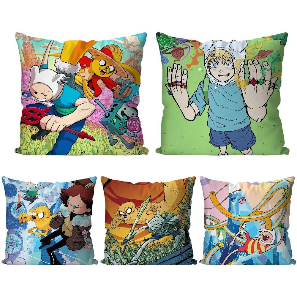 A-Adventure T-Time Comedy Animation Pillow Case Square Pillow Bedroom Sofa Leisure Comfort Car Living Room Home Decoration 40X40