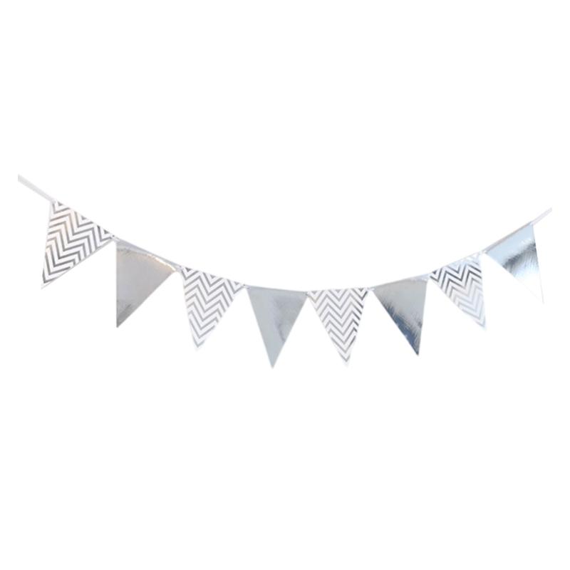 Metallic Bunting Birthday Party Triangle Pennant Decoration Photography Props for Adult Teen Birthday Party Decoration