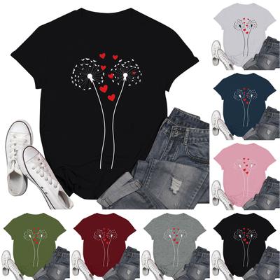 Женские модные повседневные пуловеры с короткими рукавами и круглым вырезом с принтом