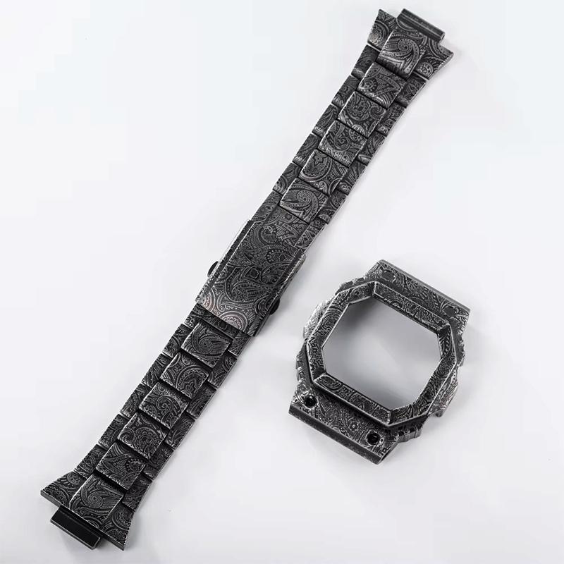 GX56 GX56BB Металлический корпус Ремешок Мод-комплект Для G-SHOCK Casio GX-56 GXW-56BB Безель из нержавеющей стали Ремешок gx56 ретро Узор Пейсли набор