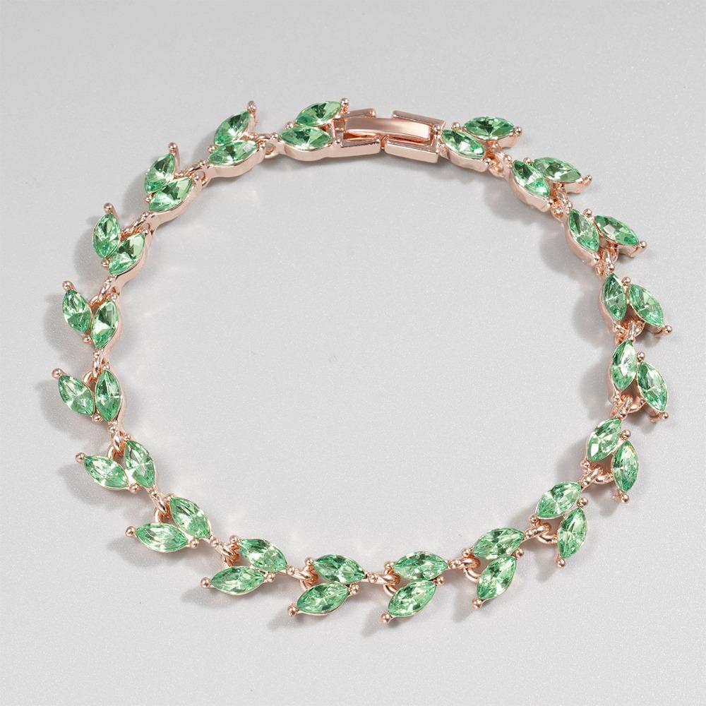 Colored Zircon Chain Bracelet Light Luxury Hand Jewelry Unique Women Bracelet Daily Wear