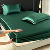 Ice Silk Fitted Sheet 90x200cm Multiple Sizes Bed Sheet Soft Satin Elastic Mattress Home Bedroom Bed Sheet with 360°Elastic Band