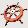 45.72 Cm Wooden Ship Wheel, Nautical Ship Wheel Decor, Marine Steering , Natural Wood , Decorative Boat , Wheel Gift