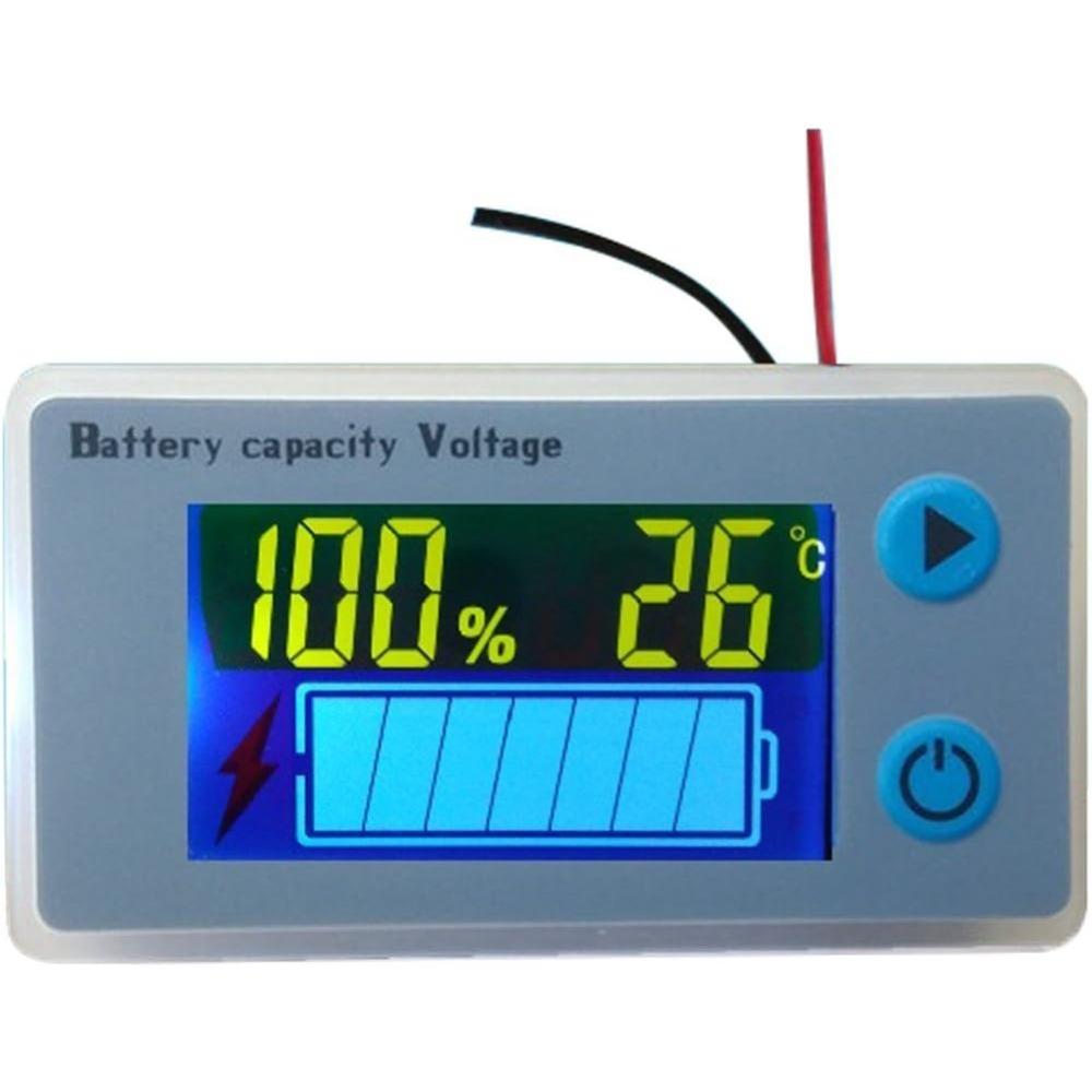 Многофункциональный ЖК-измеритель мощности для свинцово-кислотных аккумуляторов, измеритель напряжения с дисплеем температуры, дисплей батареи, дисплей напряжения, 12 В