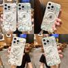 2025 Новый Цветочный Магнитный Чехол Magsafe для Телефона iPhone 16 15 14 13 12 11 8 7 Plus Pro Max X XR XSMax Мягкий Прозрачный ТПУ Чехол