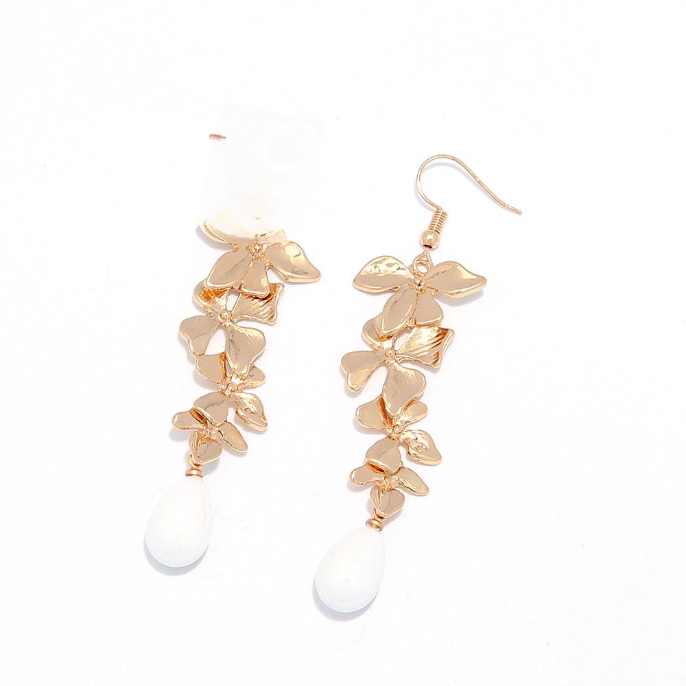 Серьги-лепестки из богемского жемчуга для женщин - модный барочный цветочный дизайн