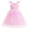 Ariel New Mermaid Princess Dress Flying Sleeves Bursting Foreign Style Mesh Dress Little Girl Playing Clothing BB86