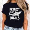 (Premium T-shirt)Fashion Protect The Ocean Protect The Locals Printed T-Shirts Retro Style Women Shirt Tee Protect The Ocean Top