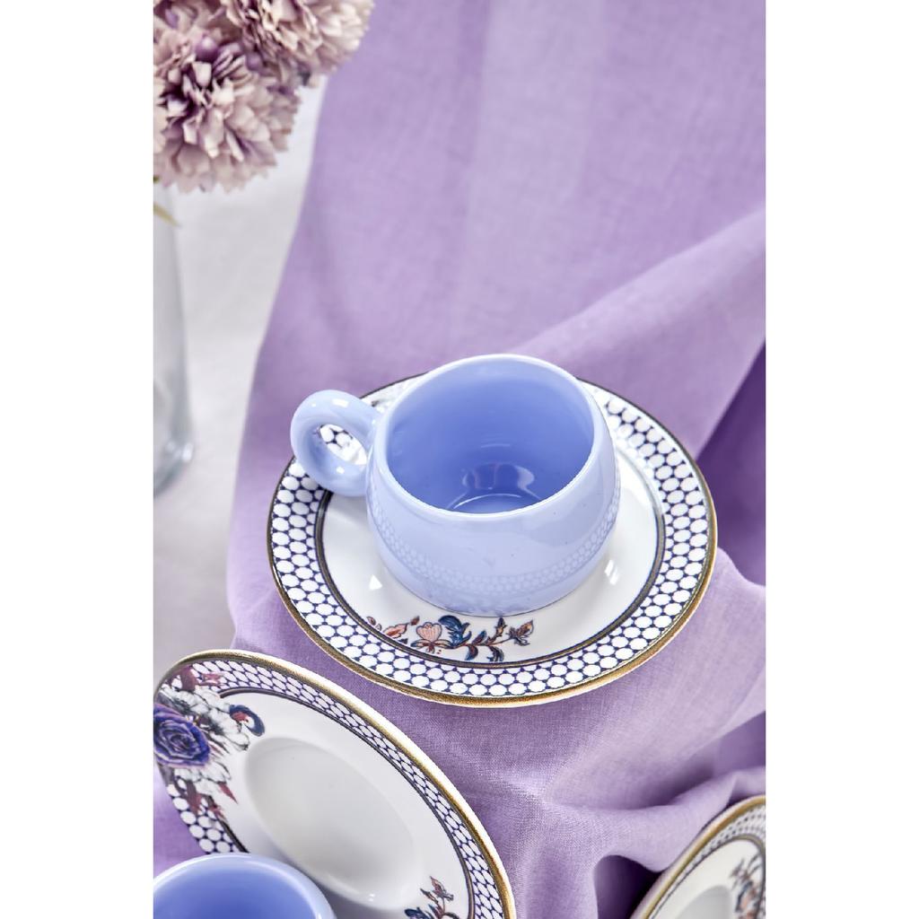 Набор кофейных чашек Polka Dot Lux из 12 предметов на 6 человек, набор белых чашек для турецкого кофе