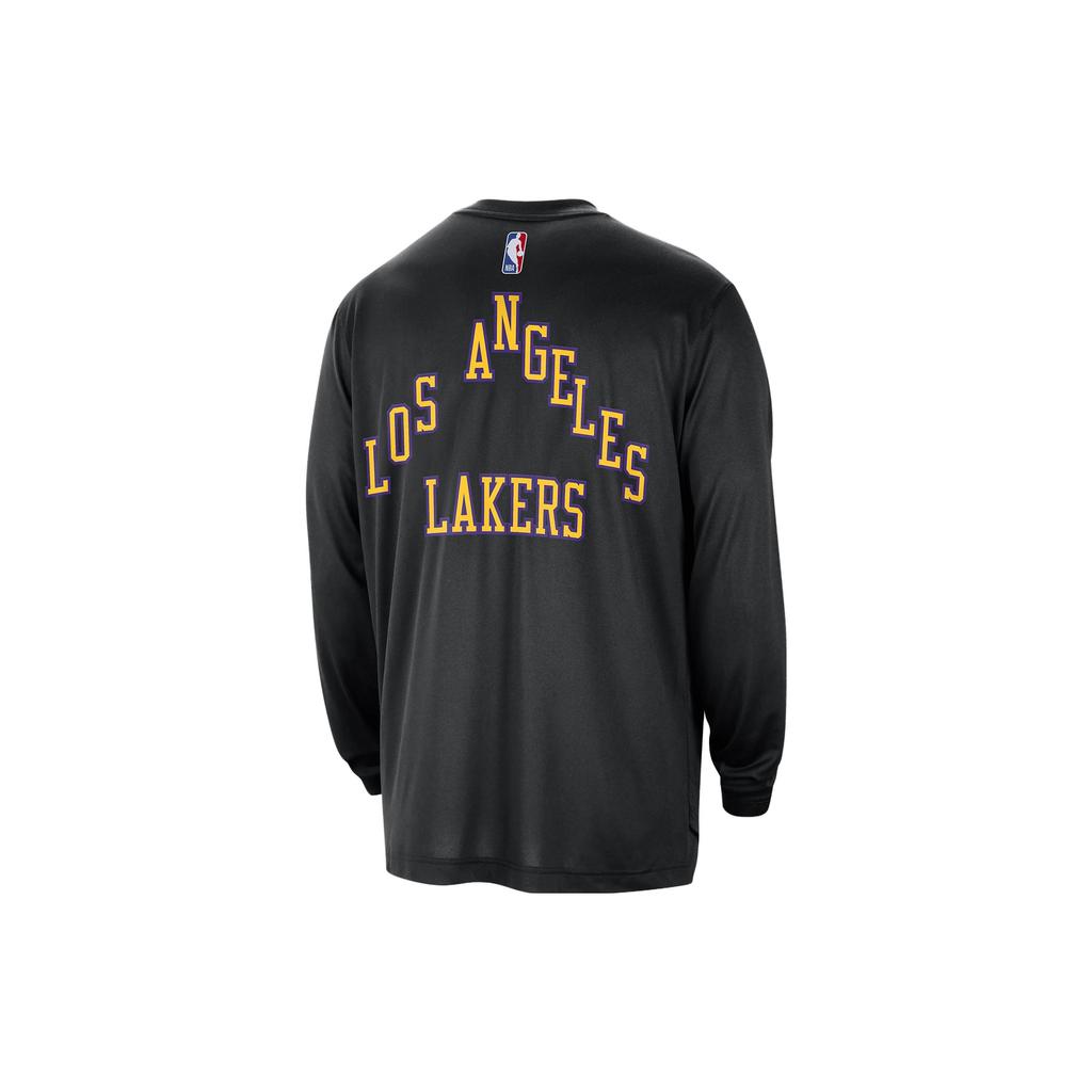 Nike Футболка мужская Los Angeles Lakers с круглым вырезом и буквенным принтом, быстросохнущая, с длинным рукавом, черная DX9610-010