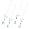 Lunari Butterfly Suncatchers, Set of 4, Hanging Crystal Stones, for Home Decor, Windows, Cars, and More