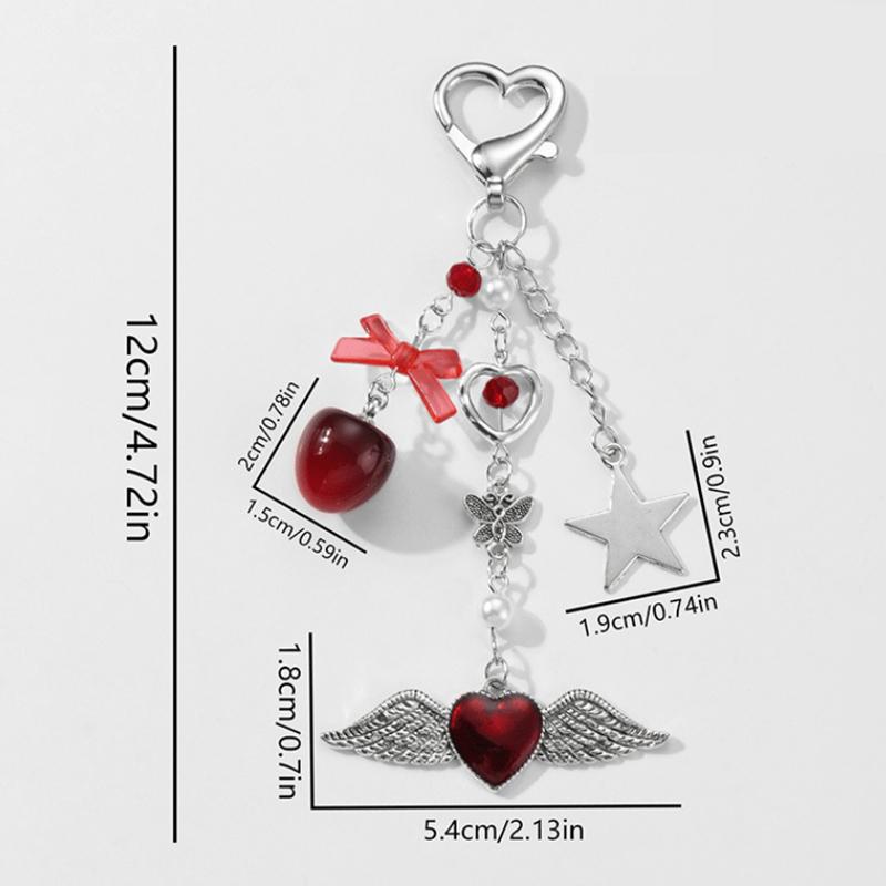 Красный Брелок-бантик, Подвеска для сумки, Милый Простой Любовный Бантик, Изысканное Украшение для Подвешивания на Рюкзак, Подарки