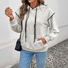 Women's Autumn and Winter New Mid-length Versatile Fake Two-piece Jacket Top Loose Hooded Sweatshirt