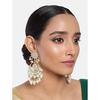 18K Gold Plated Traditional Handcrafted Pearl Kundan Beaded Chandbali Earrings for Women/Girls