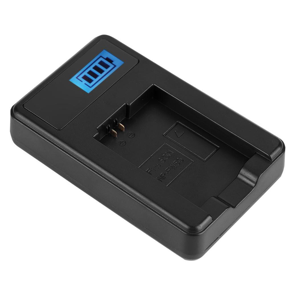 NP-FW50 Battery LCD Single Charger for Sony Alpha A6000 A6300 A6500 A7r A7