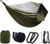 Hammock with Mosquito Insect Storage Bag Carabiner Solo Hammock with Mosquito Net Net, Protection, Parachute, Ventilation, Comfortable, Lightweight,