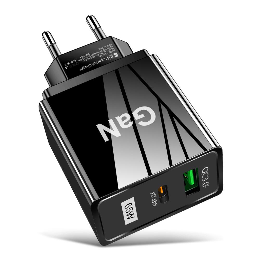 33 Вт GaN USB-зарядное устройство для мобильных телефонов QC 3.0 с вилкой US/EU/UK для быстрой зарядки