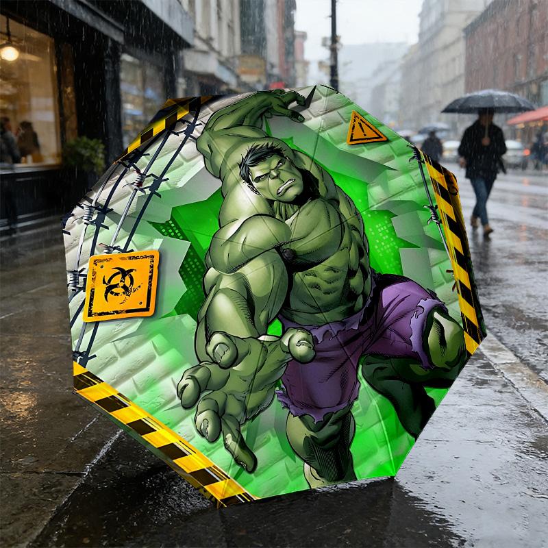 Hulk Breakthrough 8 Ribs 3Fold Black Glue Uv Protection Umbrella Sun Protection Rainproof Compact Folding Umbrella For Travel Daily Use C924631