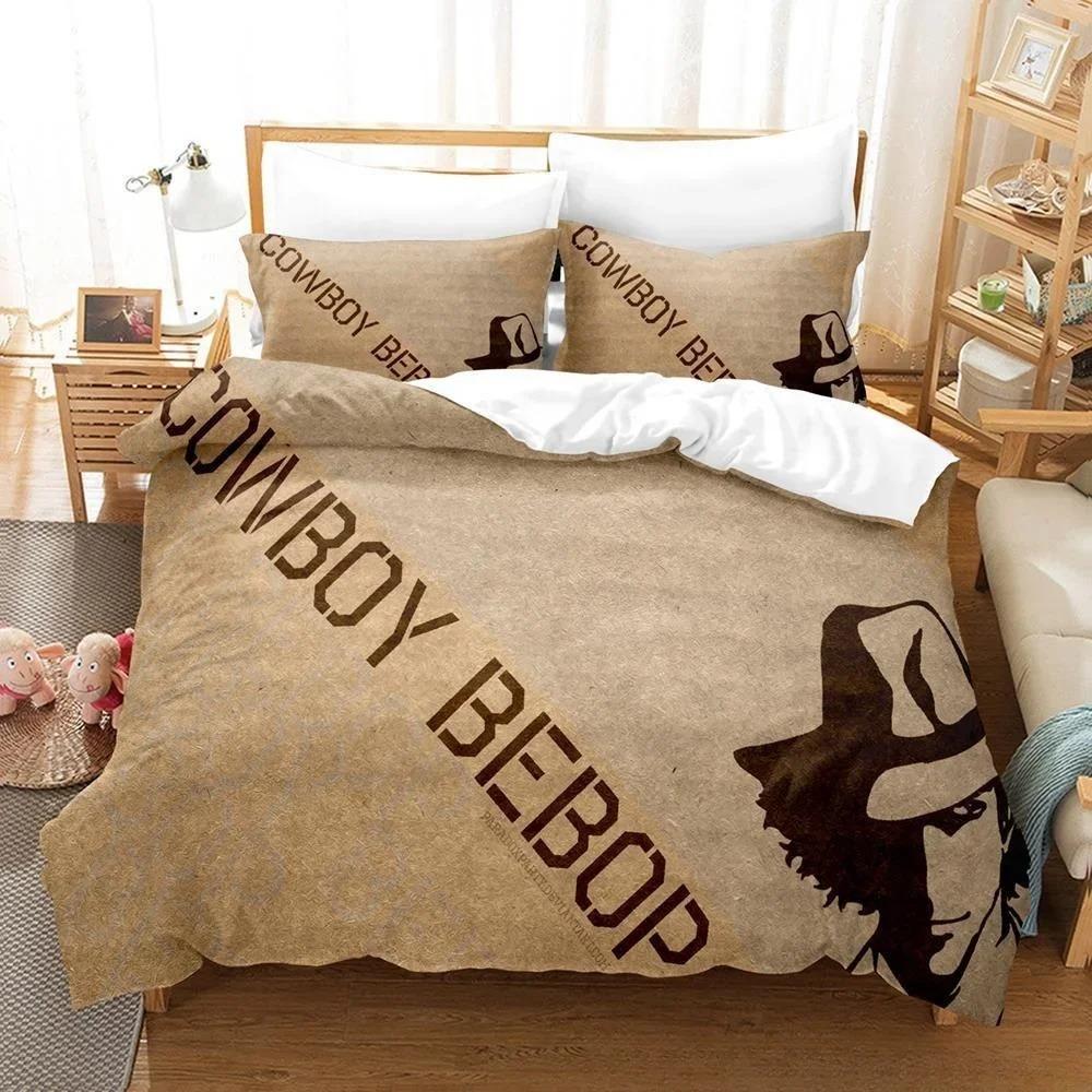 Модный 3D-печатный игровой комплект постельного белья Cowboy Bebop с рисунком из мультфильма «Аниме» из трех предметов для взрослых и детей, для спальни, пододеяльник, наборы домашнего текстиля