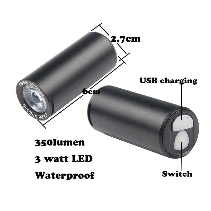 High Quality Powerful Waterproof USB Rechargeable LED Bike Headlight with Frame Mount 300 Lumens Aluminum Alloy