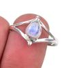 Natural Rainbow Moonstone Gemstone Handmade 925 Sterling Silver Ring Size 9 D6g17