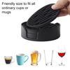 6Pcs Silicone Coasters Set with Holder Non-Slip Cup Mat Drinks Desk Home Decor Tabletop Protection Round Hot Cold Drink Coasters for Wood Glass