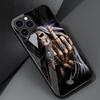 Fashion Skull Skeleton Grim Reaper Glass Phone Case for iPhone 11 12 13 Pro XR X 7 8 XS Max 6 6S Plus SE Mobile Phones Cover
