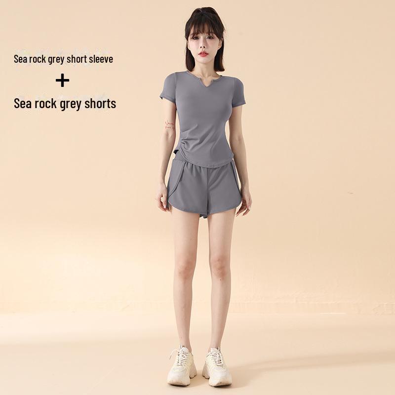 2025 Весна/Лето Быстросохнущий Спортивный Комплект Йоги – Облегающий Покрой, Короткий Рукав Одежда Для Фитнеса