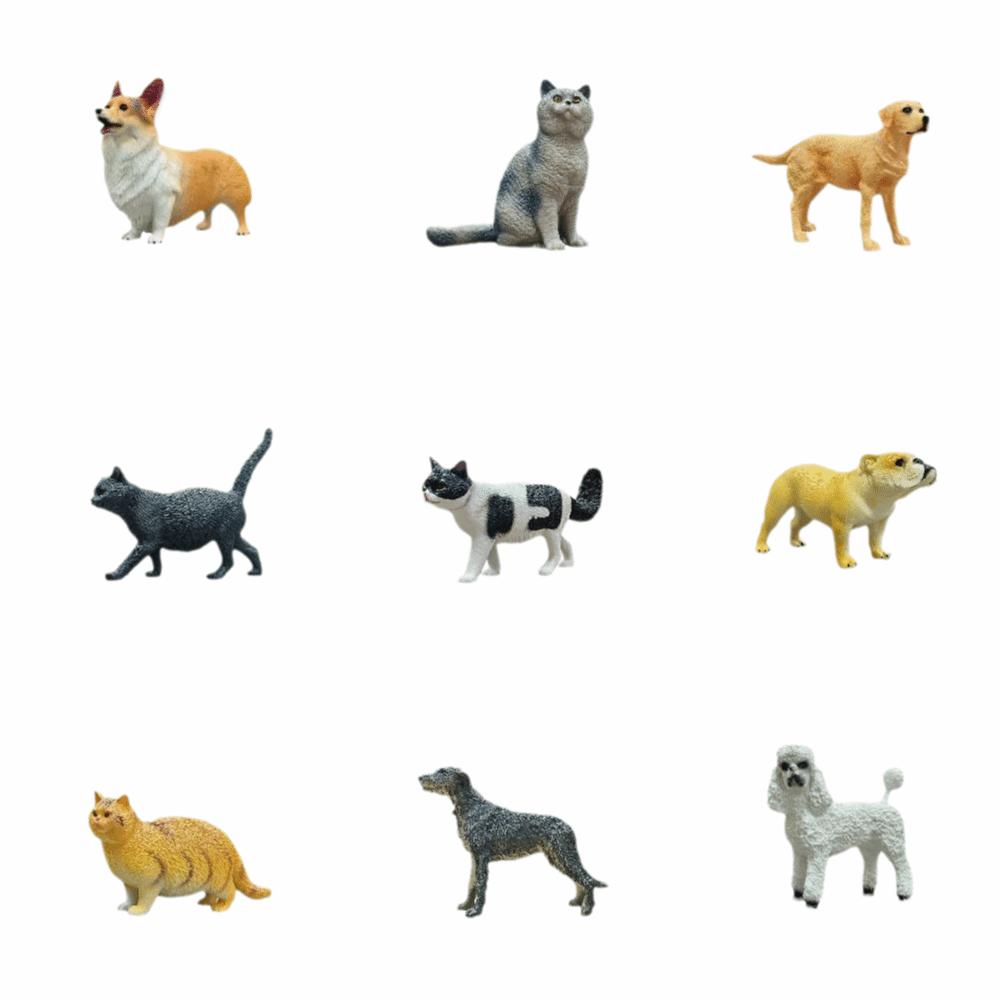 Mini Cat Model Figures Pastoral Cat Animal Model New Simulation Dog Ornament Gifts