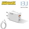 120 Вт 3 порта USB зарядное устройство Type C быстрая зарядка EU/US вилка настенное зарядное устройство 6A Type C кабель для Mate 50 60 Honor быстрое зарядное устройство