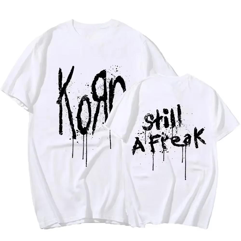 2024 Летняя хлопковая футболка для мужчин, женщин, детей Модные топы Футболки Мужская повседневная одежда с коротким рукавом Музыкальная группа Korn Streetwear Рок-группа