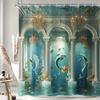 1 шт. Мистический Храм Атлантиды Цифровая Печать Шторка для душа, Полиэстеровая Шторка для душа с крючками, Декор для дома, Шторка, Декор для дома