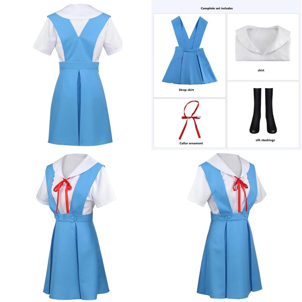 Gk-o Аниме Аянами Рей Аска Лэнгли Сорью Школьная Форма Костюм для Косплея Полиэстеровый Материал Аутентичный Внешний Вид Персонажа