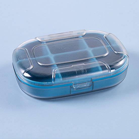 Portable Travel Pill Case 6 Grids Tablet Storage Container Moisture-proof Pill Organizer Clear View Large Capacity Small Pill Box