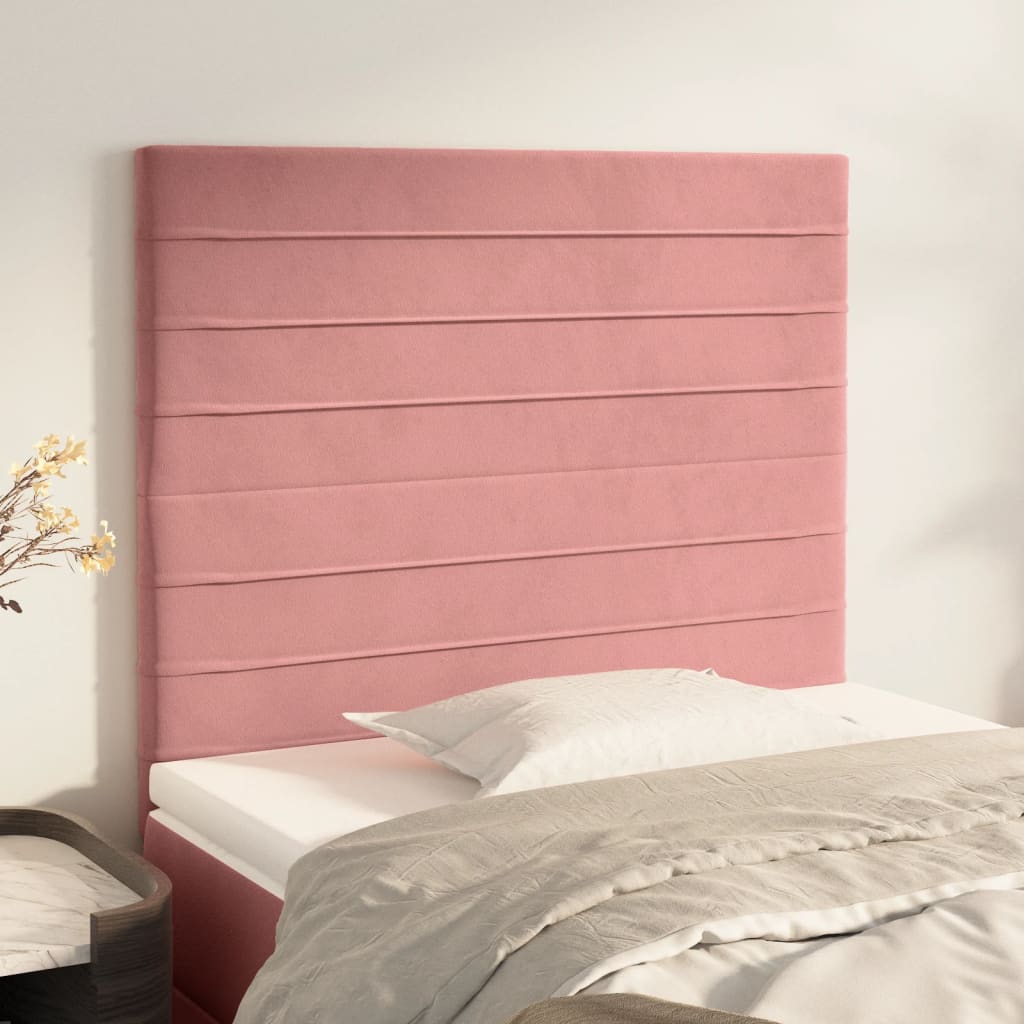 Vidaxl Zagłówki Do Łóżka, 2 Szt., Różowy, 90X5X78/88 Cm, Aksamit