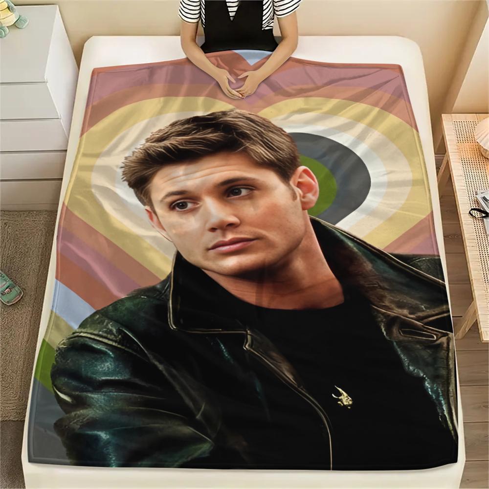 1 шт. Фланелевое одеяло с принтом Дина Винчестера, Высокое качество, Для всех сезонов, Декор для дома, Тепло и уют, Идеально для Рождественских подарков