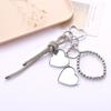 Rhinestone Mini Love Mirror Keychain Advanced Crystal Chain Pendant Heart Key Keyring Gift