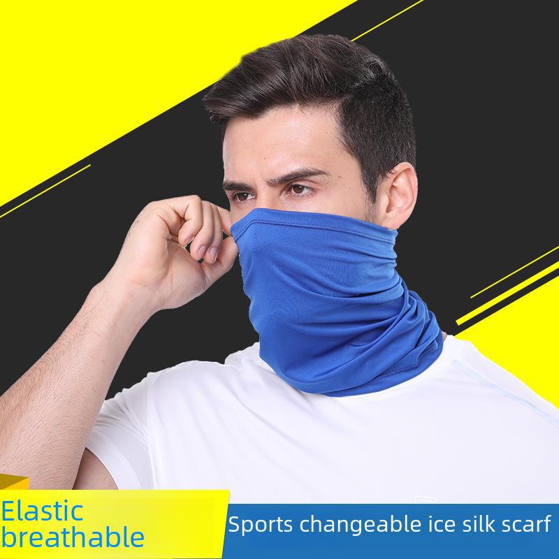 Мужской охлаждающий шелковый платок для головы Ice Silk — дышащая защита от солнца для езды на велосипеде и занятий спортом на открытом воздухе