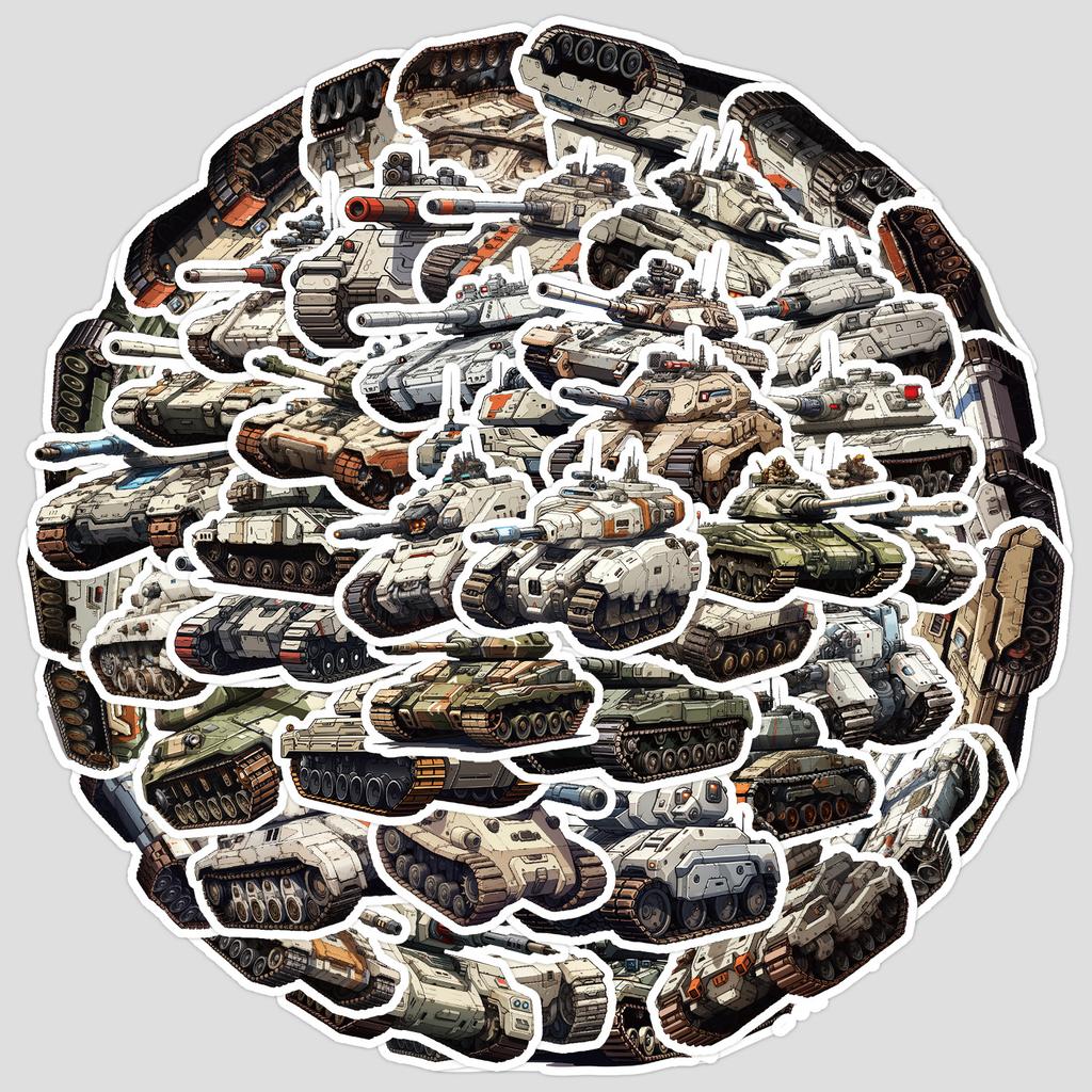 50 листов стикеров-граффити серии Tank, канцелярские стикеры, для стаканов для воды, ноутбуков, водонепроницаемые декоративные стикеры