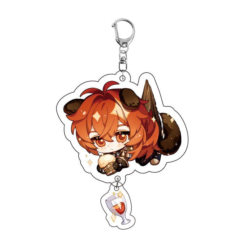 Game Keychains Acrylic Figure School Bag Keychian Holder Key Ring For Children Girl Men Accessories