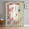 Pub Sign With Glass Of Beer Sheer Curtain For Living Room Bedroom Voile Curtains For Window Organza Curtains Party Tulle Drapes