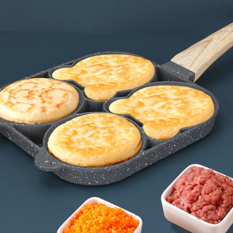 Жареное яйцо, артефакт, горшок для завтрака, горшок для гамбургера, сковорода с плоским дном, антипригарная сковорода, форма с четырьмя отверстиями, кухонные бытовые кастрюли