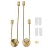2 Packs Sconce Wall Light Acrylic U Shaped Long Rod Contemporary Wall Sconce for Bedroom Golden