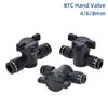 1Pcs 4mm 6mm 8mm Hand Valve Pipe Fitting Manual Ball Valve Durable Pneumatic Valve